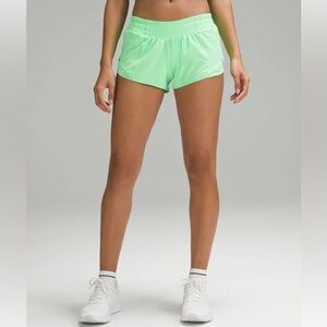 LULULEMON Athletica Hotty Hot LR Lined Shorts Mint Green Size 6